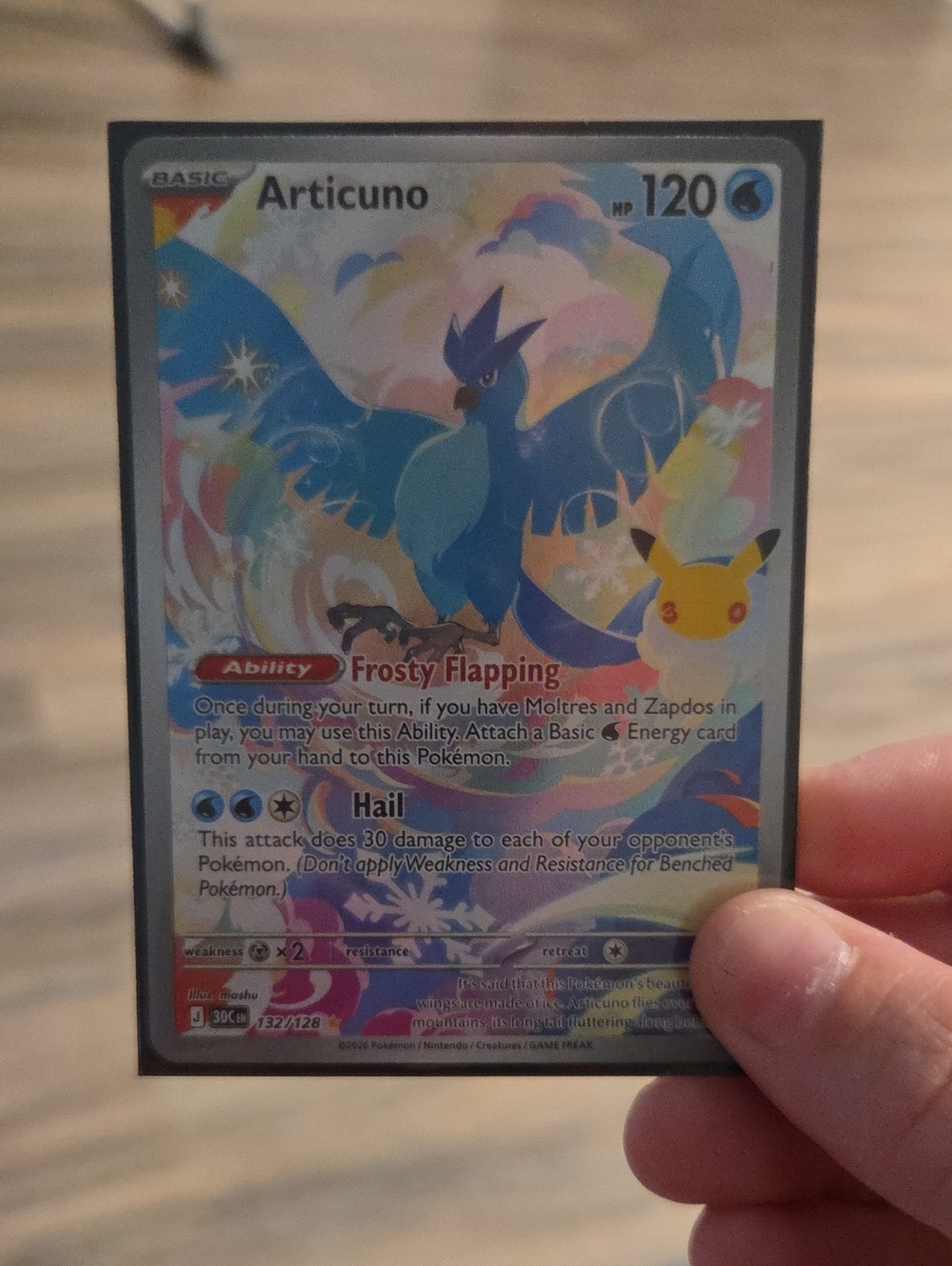 Pokemon Articuno Holo Card - Blue, Yellow